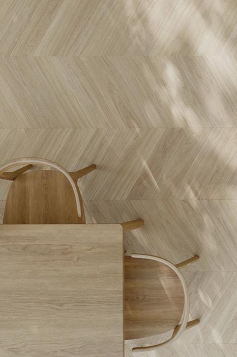 Parquet en chevrons sol de cuisine
