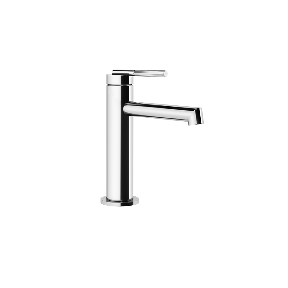 Mélangeur de lavabo INGRANAGGIO, S 128 mm, goulot fixe, sans vidage, avec flexible de raccordement 3/8", groupe acoustique NT, chromé