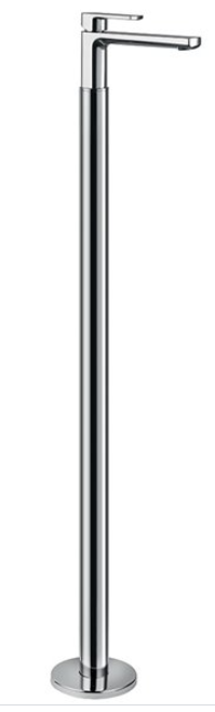 Mélangeur de lavabo HAKA S 165 mm, Eco+ 5.2 l/min, goulot fixe H jusqu'à l'aérateur 974 - 993 mm avec colonne pour montage à pose libre, sans corps à encastrer, chromé