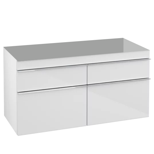 Élément inférieur VENTICELLO 115,3 x 59,0 x 50,2 cm pour lavabo Venticello 120 cm avec 2 robinetterie 2 éléments à chacune 2 tiroirs, poignée A CONFIRMER, couleur A CONFIRMER