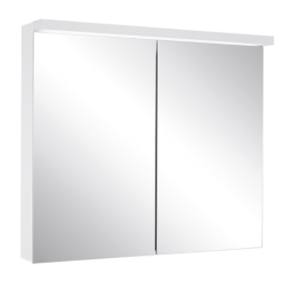 Armoire de toilette ADVANCED Line Ultimate TW ALU1 80/2/TW, dim. 80 x 70 x 12 cm profil en aluminium, prises double en bas à gauche et à droite, 2 portes à double miroir, LED dimmable, en haut et en bas, dessus et dessous séparément commutable 2000-6500 K, bouton pour les fonctions à l'intérieur du profilé latéral, miroir grossissant IP44, argent éloxé