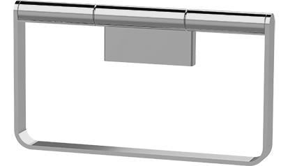 Porte-serviette anneau CHIC 22 18,1 x 10,3 x 3,2 cm, montage Adesio pour collage ou perçage avec matériel de fixation sans colle SikaFast, chromé