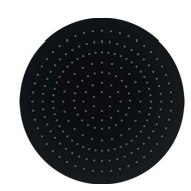 Douche pluie diam. 300 mm (LAURIN, SQUARE), ronde, sans bras de douche RubiClean, diffuseur auto-nettoyant, résistance au calcaire, débit/catégorie de bruit 11 L/min (3 bar), noir mat