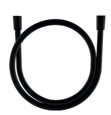 Flexible synthétique L = 1600 mm (LAURIN, SQUARE) 1/2" x 1/2", effet métallique et raccords tournant, noir mat