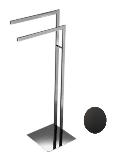Porte-serviette sur pied DIVO L 24 cm, H 88 cm, P 40 cm, noir mat