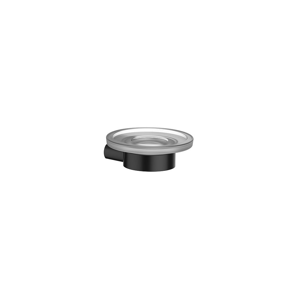 Porte-savon en verre AIROLO 11.5 x 11 x 3.9 cm, noir mat