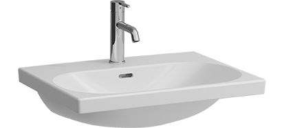Lavabo LUA 60 x 46 cm, céramique pour meuble suspendu avec trop-plein, 1 trou robin., standard, blanc