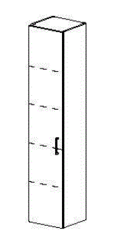 Armoire haute Sélection 35 cm, L:35, H:168, P:33,2 cm, 1 porte, charnières à gauche, 4 rayons réglables, face/côtés visibles Modern, Porte avec poignées