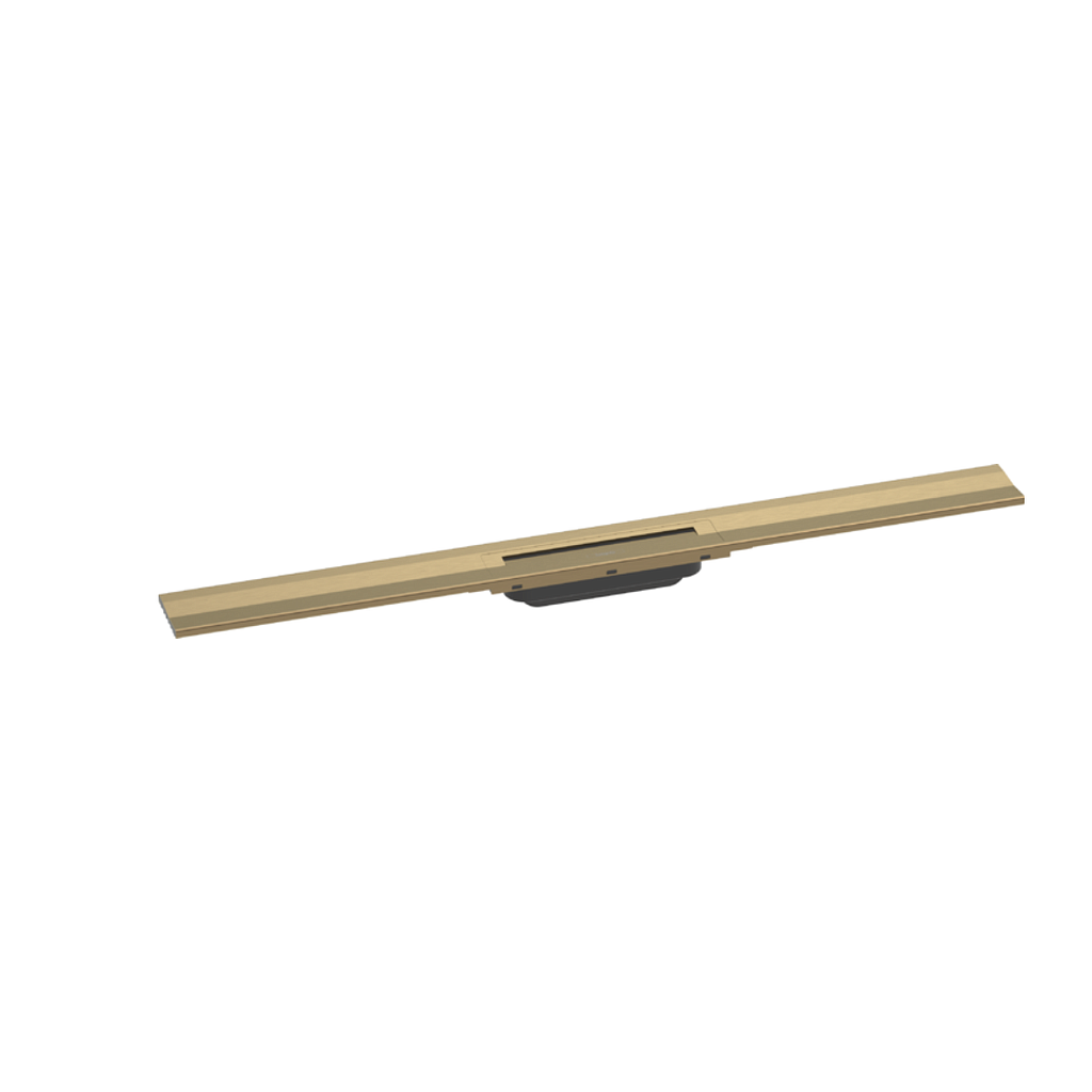 Rigole de douche RAINDRAIN FLEX 120 cm, recouvrement design insert amovible raccourcissable pour montage mural, sans corps à encastrer 01000180/01001180/01002180, bronze brossé