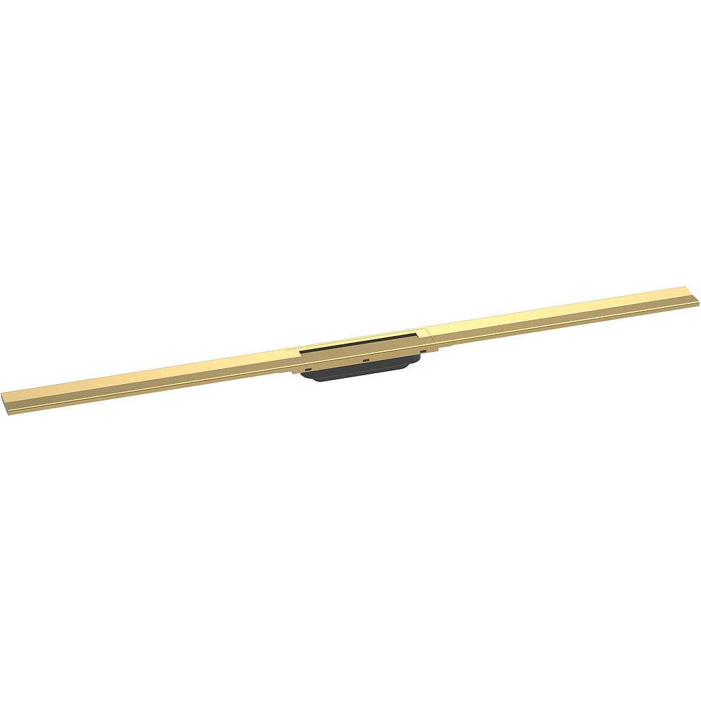 Rigole de douche RAINDRAIN FLEX 80 cm, recouvrement design insert amovible raccourcissable pour montage libre, sans corps à encastrer 01000180/01001180/01002180, optique de l'or