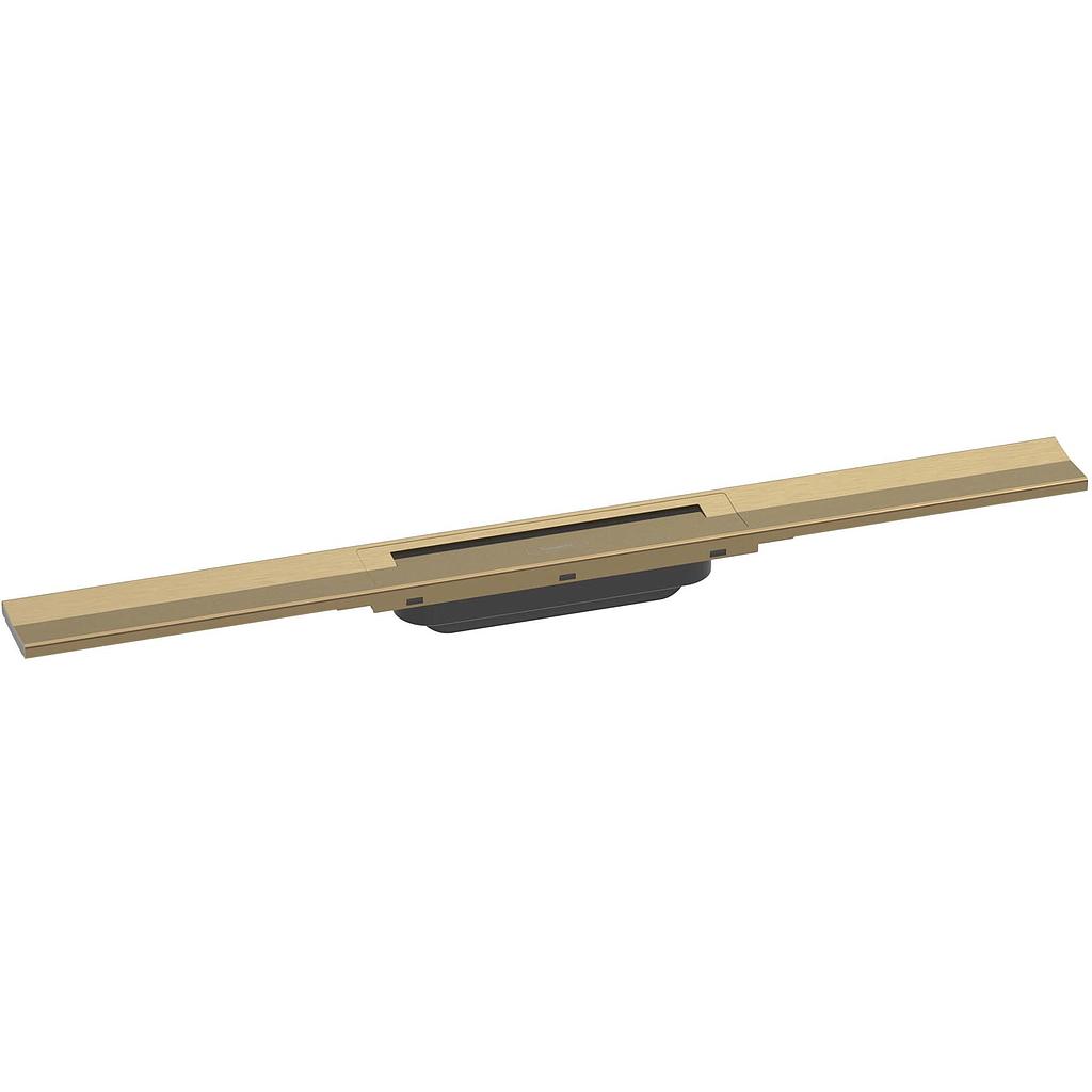Rigole de douche RAINDRAIN FLEX 100 cm, recouvrement design insert amovible raccourcissable pour montage libre, sans corps à encastrer 01000180/01001180/01002180, bronze brossé
