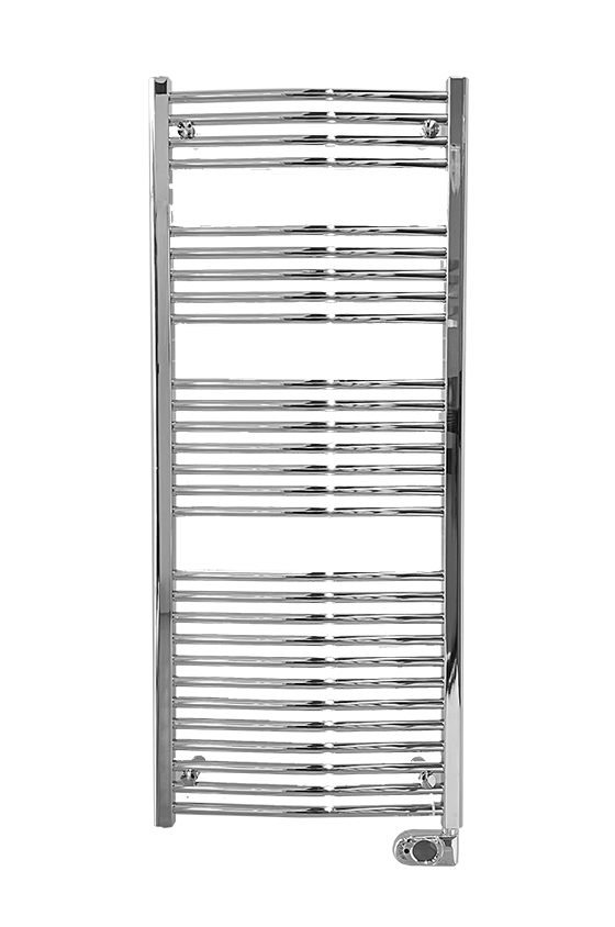 [1619M0021] Radiateur sèche-serviettes SANTIAGO Cintré, H 142 x L 60 cm, 500 W, électrique, thermostat SMART Plus, chromé