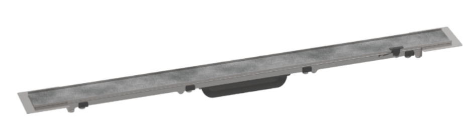 Rigole de douche RAINDRAIN ROCK 90 cm couvercle à CARRELER, cadre réglable en hauteur bride de montage libre sans set d'installation 56014180, matériau de la grille : Acier inoxydable