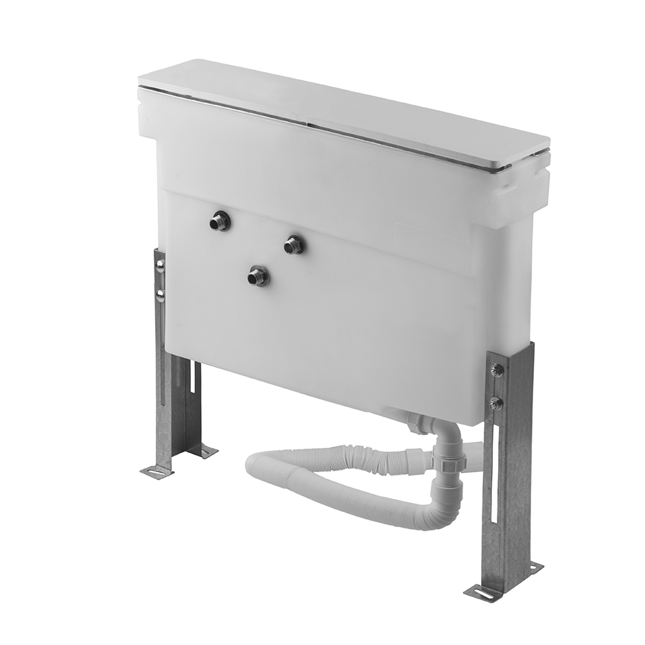 Secur Box pour robinetterie sur plan de baignoire (facultatif). A compléter de plaque de finition pour secur box, chromé