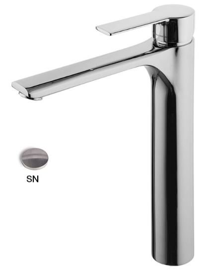 Mélangeur de lavabo MAST, S 173 mm Hauteur jusqu'à l'aérateur 243 mm sans vidage et bonde, nickel brossé