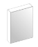 Armoire de toilette SKY, L60xH70xP13.5 cm, porte à double miroir, charnière gauche, corps/face mélaminé, Finitions Dekorativo 3D (1S3) Castagno Scuro, inclus prise en bas, sans applique