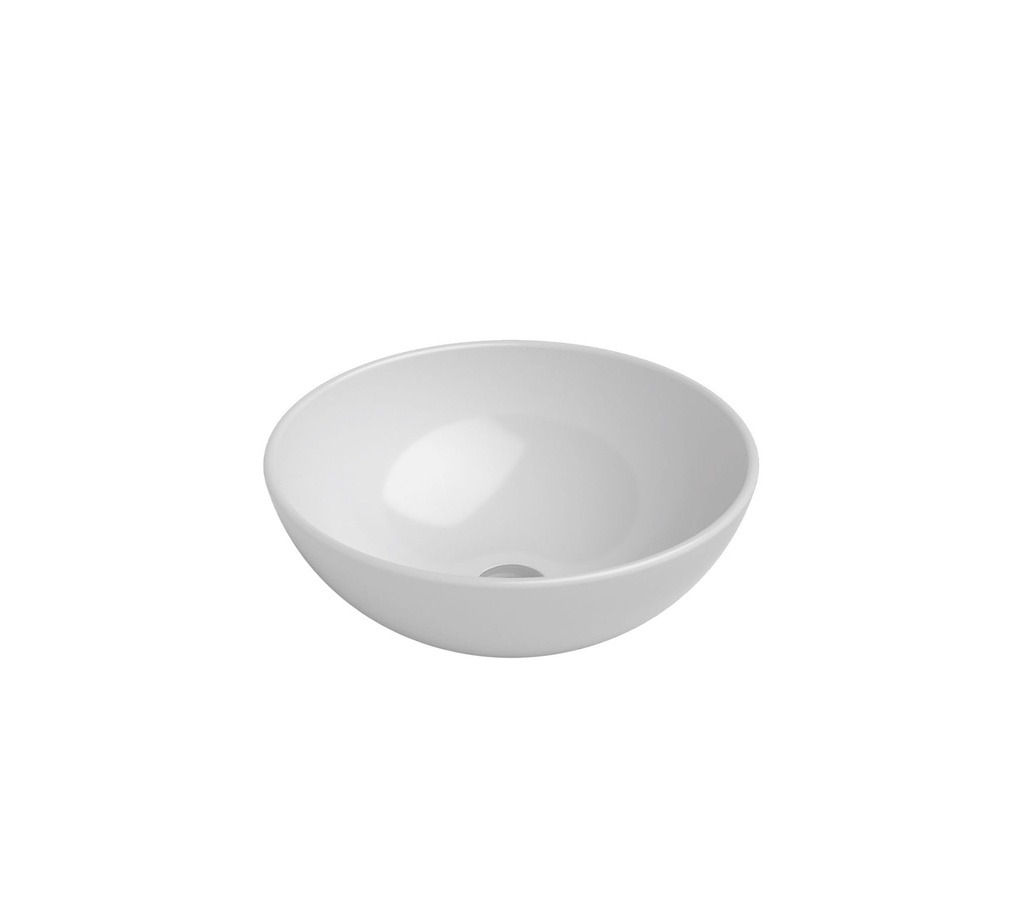 Vasque à poser Claire Soft Diam. 40 cm H. 15 cm en céramique, blanc brillant