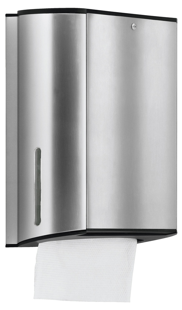 [1690C1585] Distributeur essuie-mains Plan L 32,1 cm, H 37,3 cm, P 14 cm, chromé