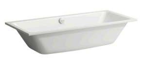 Baignoire PRO S Duo (écoulement central) 180x80x41 cm en acier isolation phonique, 757 blanc mat