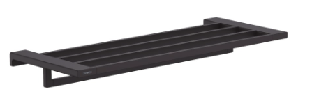 Tablette à serviette AddStoris avec porte-serviette 64,8 cm, entraxe 63 cm, noir mat