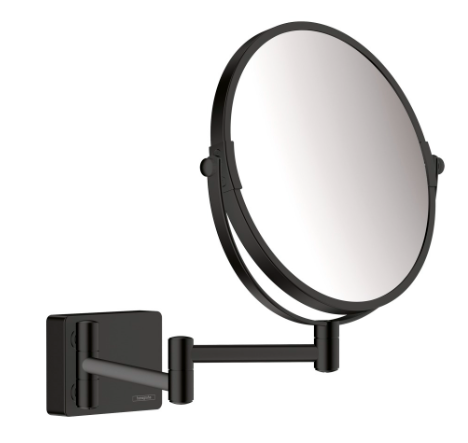 Miroir cosmétique AddStoris montage mural, grossissement 3 fois, sans éclairage, noir mat