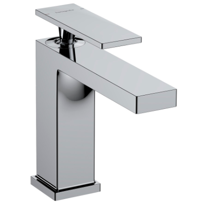 Mélangeur de lavabo TECTURIS E 110, S 144 mm, goulot fixe hauteur d'écoulement 117 mm EcoSmart+, sans garniture d'écoulement, débit 4 l/min, chromé