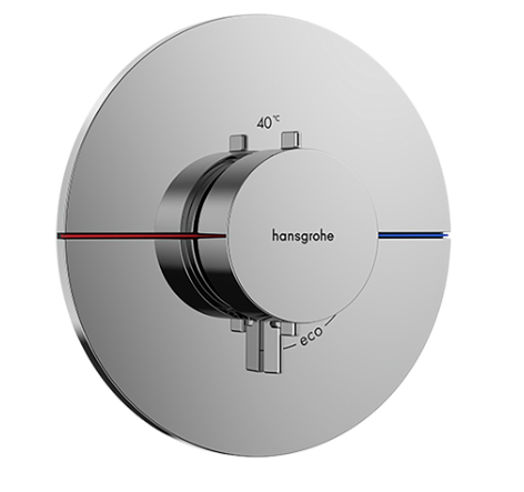 Thermostat SHOWERSELECT COMFORT S UP set de montage final D 15,5 cm, pour commander 1 fonction, débit 28,8 l/min sans corps à encastrer 757 049, chromé