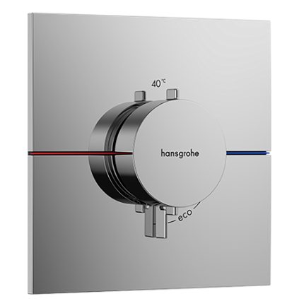Thermostat SHOWERSELECT COMFORT E UP set de montage final 15,5 x 15,5 cm, pour commander 1 fonction, débit 28,8 l/min sans corps à encastrer 757 049, chromé