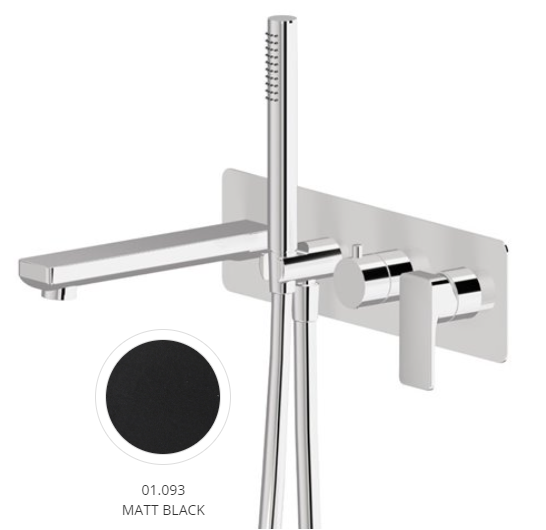 Partie apparente mitigeur Bain/Douche mural B-EASY à combiner avec corps à encastrer Nr. 31031, noir mat