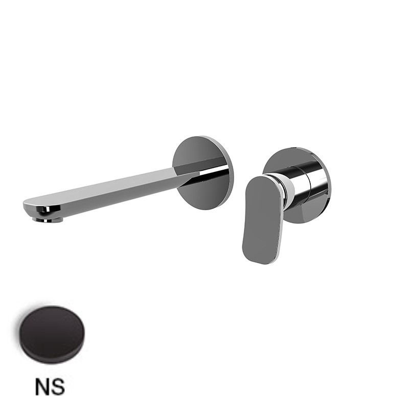 Mélangeur de lavabo encastré FLO, S 201 mm écartement entre poignée et bec 120 mm, SANS corps encastrable, débit 5 l/min, NS Noir Mat