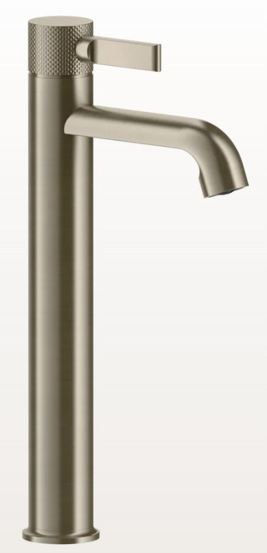 Mélangeur de lavabo réhaussé INCISO S 135 mm, goulot fixe H jusqu'à l'aérateur 239 mm, H levier 337 mm, sans vidage, tuyaux de raccordement flexibles 3/8", groupe acoustique NT, 149 Finox