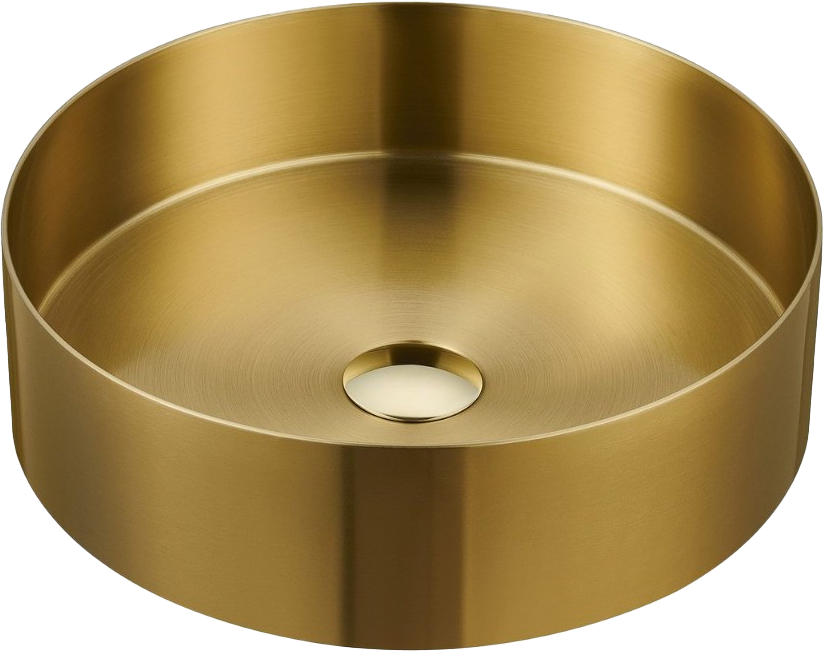 Vasque à poser ronde VENUS, Ø 380 mm x H 110 mm, bonde incluse, Or
