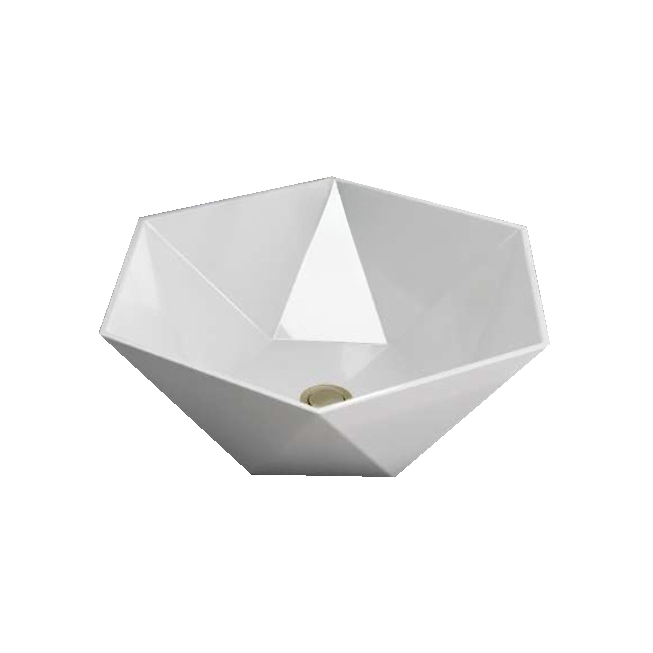 Vasque à poser Diamant LT 1140, Ø 450mm, H 170 mm, Blanc brillant