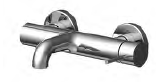 Mélangeur de bain SPILLO UP E 153 mm, nu, avec raccords Ballofix 1/2"x 3/4", sans flexible, sans douchette, chromé