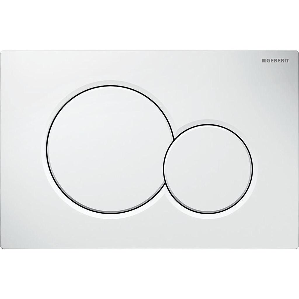 Plaque de fermeture SIGMA01 Round matière synthétique, commande à deux quantités par devant - blanc brillant, 115.770.11.5