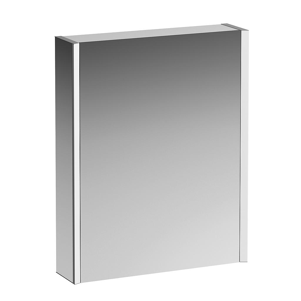 Armoire de toilette FRAME 25 LED 60,0 x 75,0 x 15,0 cm 1 porte à double miroir charnières à gauche, 2 prises éclairage LED vertical 4000 Kelvin 2x 14 W, IP44, miroir