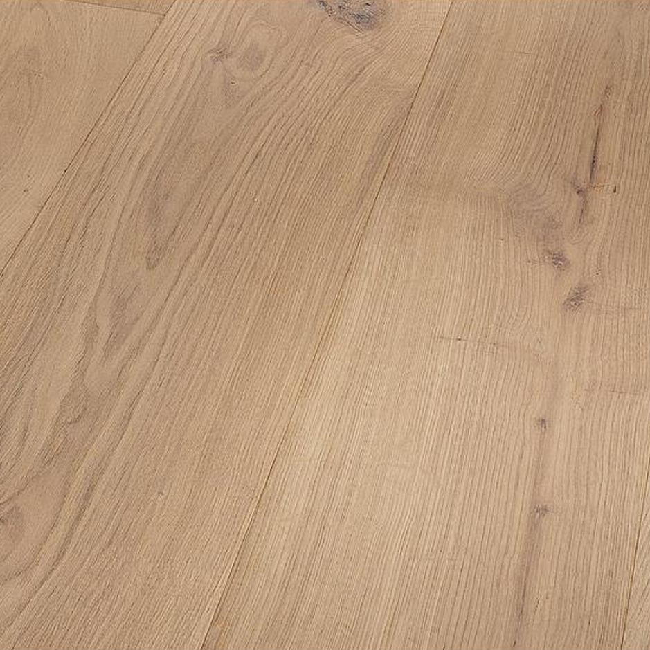 Parquet 3plis Label Magenta Rustique- chêne vernis mat blanc 1 frise monol.mini-chf- 2200x185x13 - 3.663m2/cart. - 117.216m2/pal. - 8kg/m2
