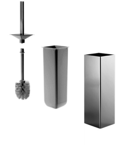Porte-balai de WC MY WAY Divo/Logic/Indissima_chrome) - jatte en matière synthétique et brosse blanche, chromé
