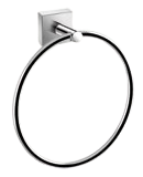 Porte-serviette anneau ODM, H21.7 x L20 x P5.7 cm, rosace carrée, chromé