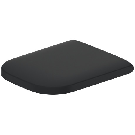 Siège de WC HAPPY D.2 avec couvercle, amovible abaissement automatique SoftClose, charnières acier inoxydable, anthracite mat