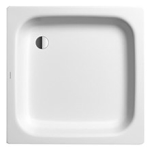 Receveur de douche 80 x 80 x 14 cm SANIDUSCH, acier isolation phonique trou d'écoulement D 52 mm, standard, blanc (à combiner avec garniture 1614C0387)