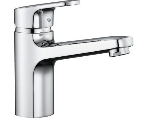 Mélangeur de lavabo CITYPRO S 140 mm goulot fixe Ecototal+, eau froide par position du levier au milieu vidage excentrique groupe acoustique I, chromé
