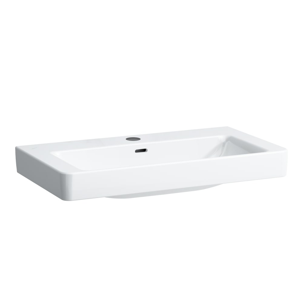 Lavabo PRO S 85 x 46 cm, céramique pour meuble suspendu, avec trop-plein, 1 trou robin., standard, blanc