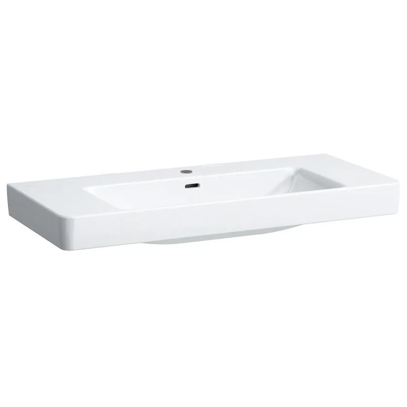 Lavabo PRO S 105 x 46 cm, céramique pour meuble suspendu, avec trop-plein, 1 trou robin., standard, blanc