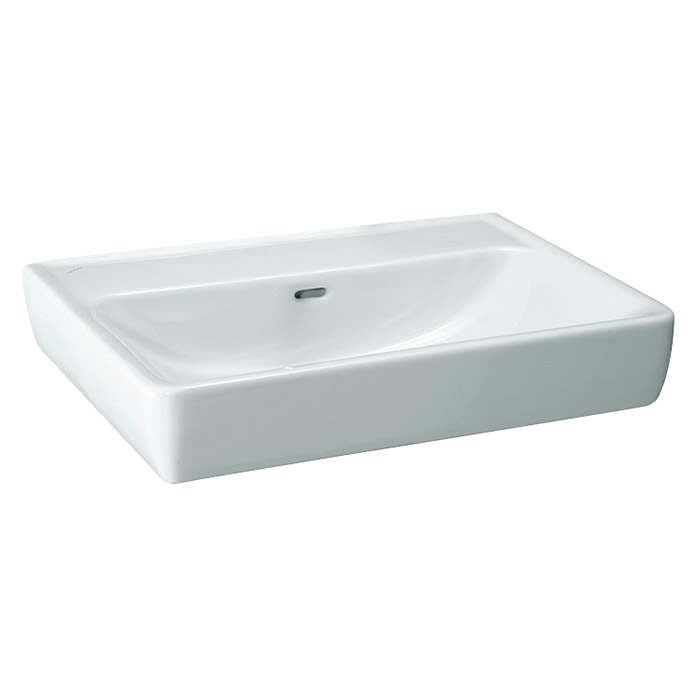 Lavabo PRO 60 x 48 cm, céramique pour meuble suspendu, avec trop-plein, 1 trou robin., standard, blanc