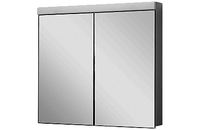 Armoire de toilette DUPLEX NEW LED, 80 x 75,5 x 12,5 cm profil en aluminium, prise double, 2 portes à doubles miroir (40/40) éclairage LED 2880 Lumen, IP24, réglable(Dali), 3000K, blanc