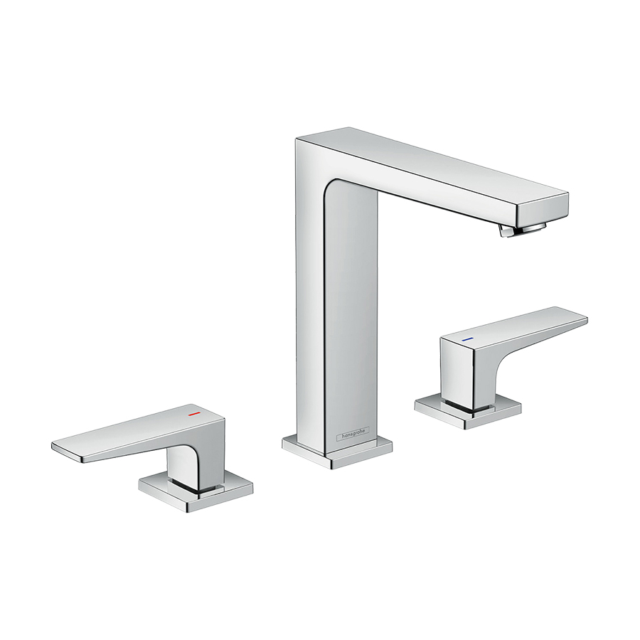 Mélangeur de lavabo METROPOL 160, S 152 mm, goulot fixe avec vidage Push-Open débit 5 l/min groupe acoustique I, chromé