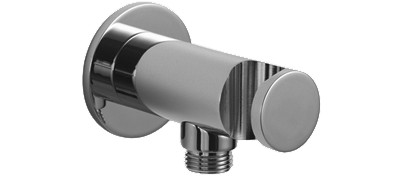 Coude de raccordement KWC 1/2", avec support de douche rosace D 60 mm, chromeline