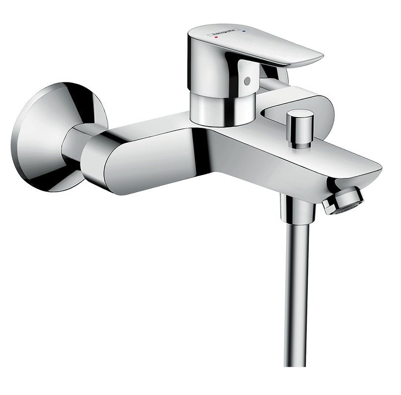 Mélangeur de bain TALIS E E 153 mm, sans raccords, 3/4" débit 22 l/min sans garniture de douche groupe acoustique I,  classe énergétique A, chromé