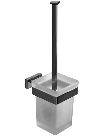 Porte-balai de WC - NEW LEA 1800, récipient en verre satiné, chromé
